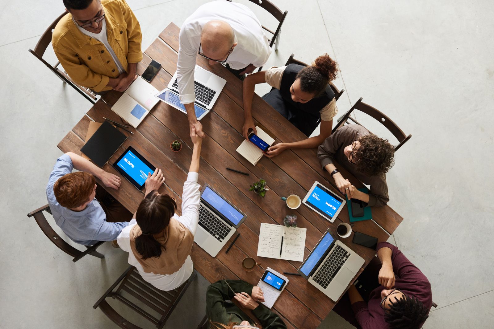 Office colleagues in a focused planning discussion