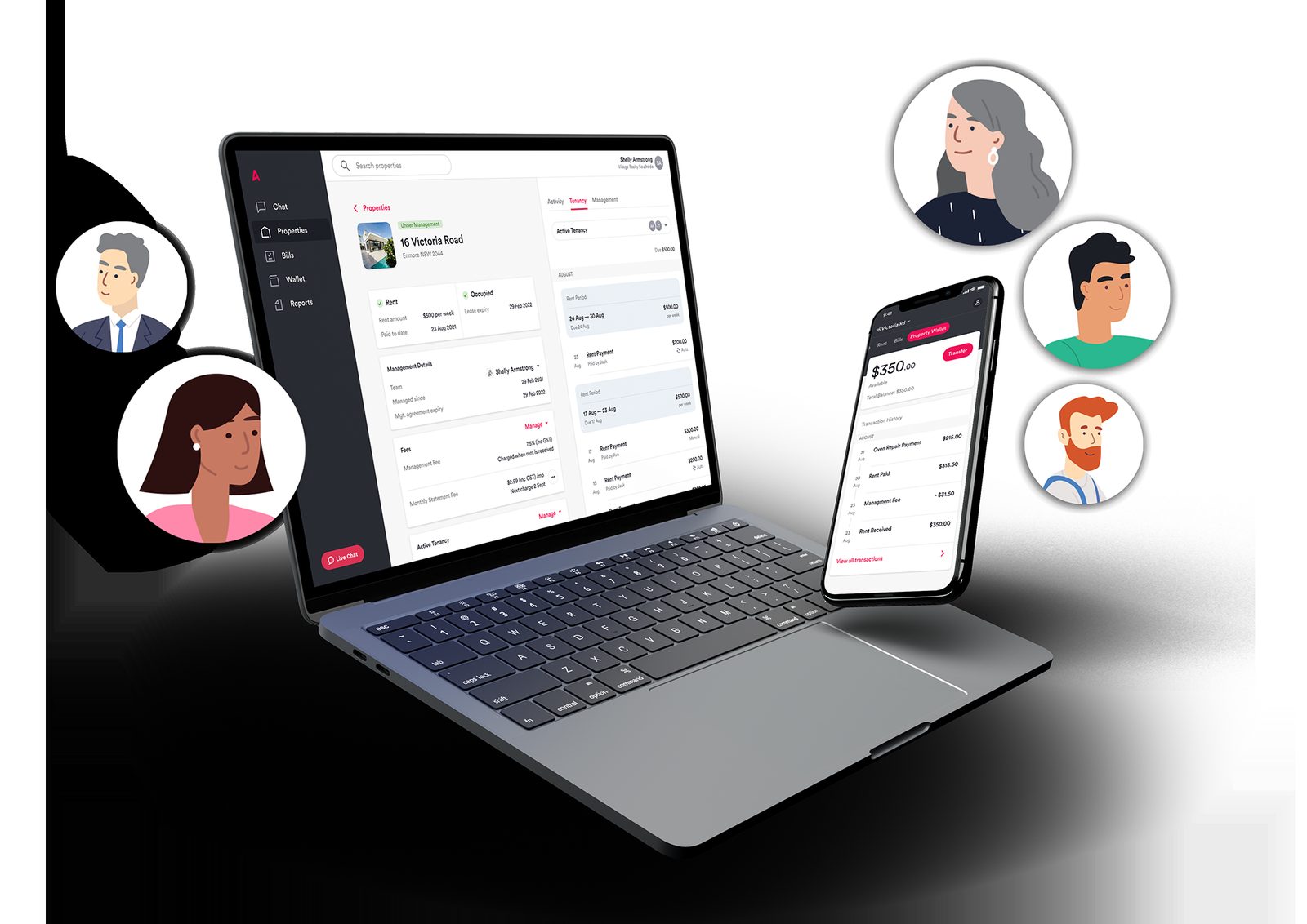 Ailo property management software on a laptop and phone