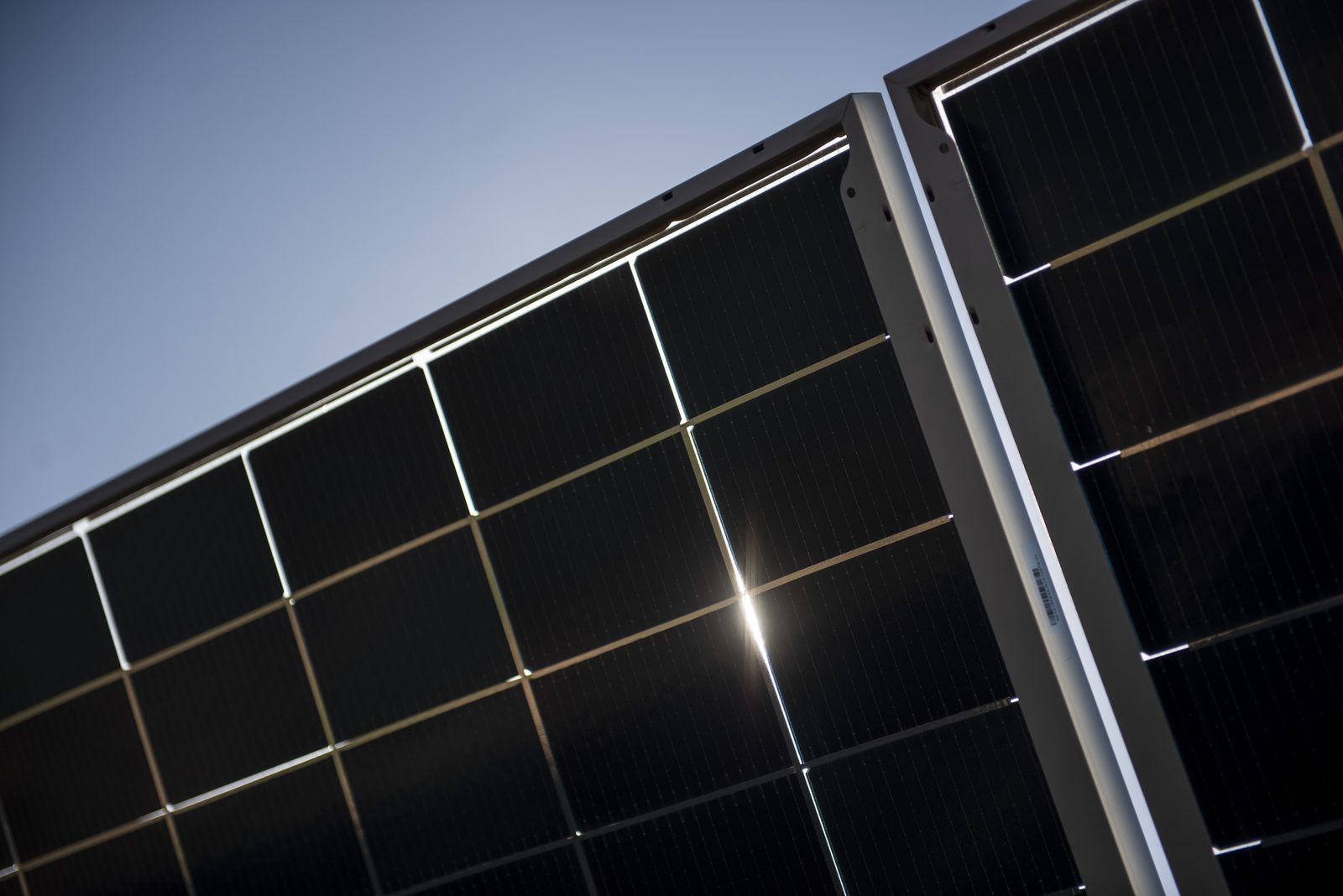 Close view of solar panels on a CleanPeak Energy project