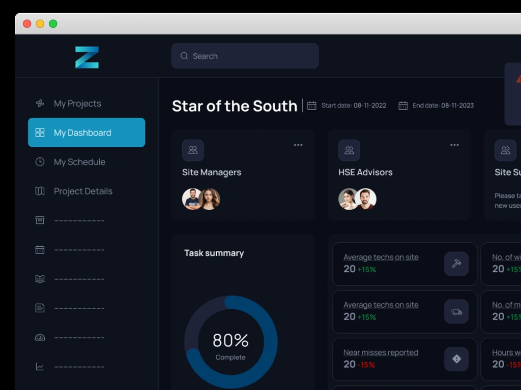 Zendit Software Dashboard