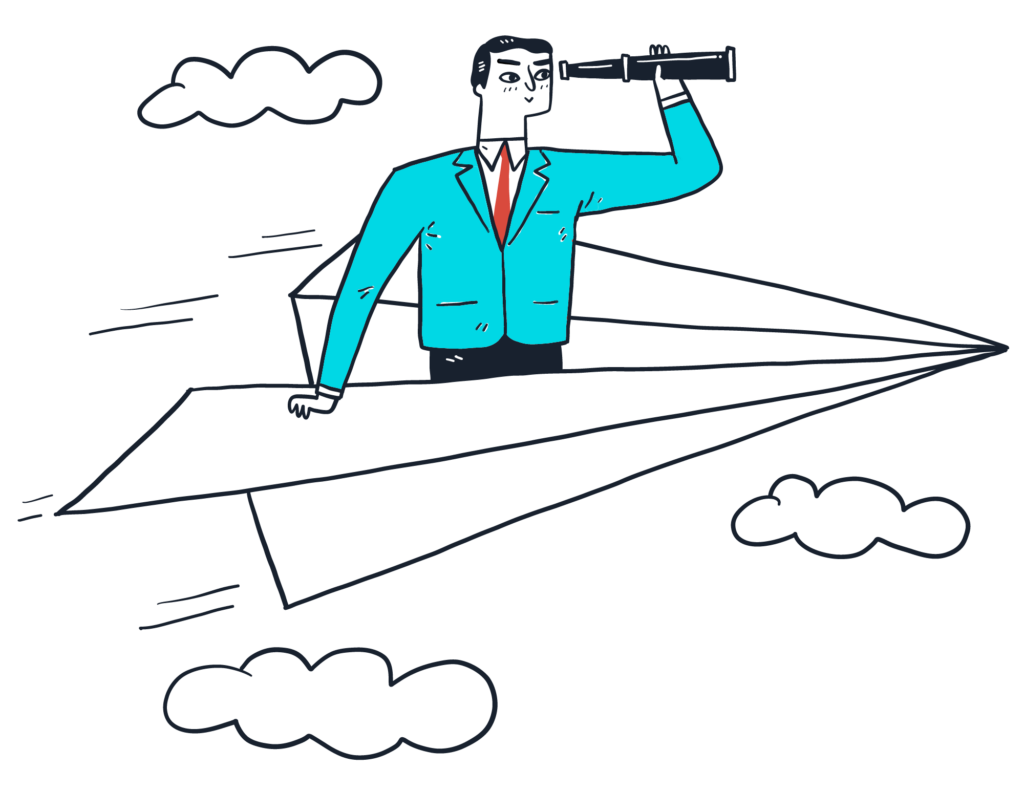 Business Man Flying In Paper Plane 1024x791